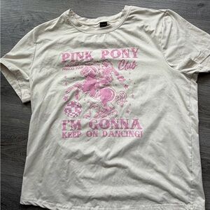 SHEIN Cream Tee with Pink Graphic